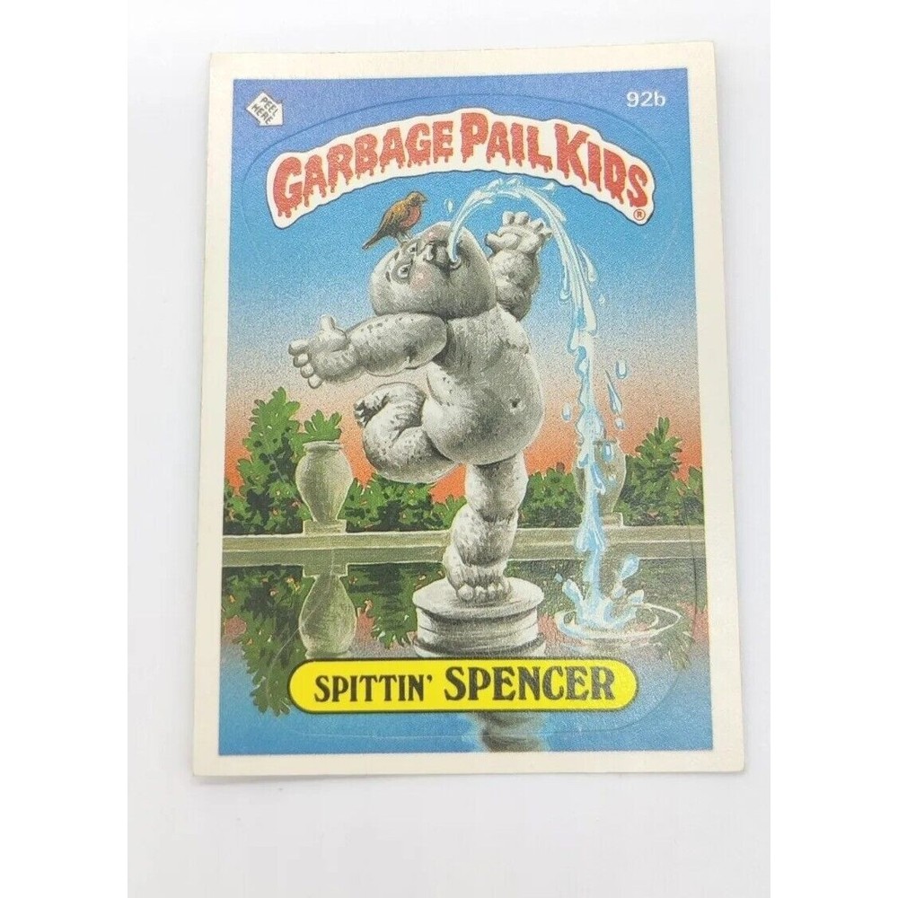 1986 Topps Garbage Pail Kids Card Sticker Ser 3 #92b Spittin' Spencer No Copyrig
